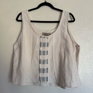 Artisan Raw-Edge Cotton Tank Top in Light Pink